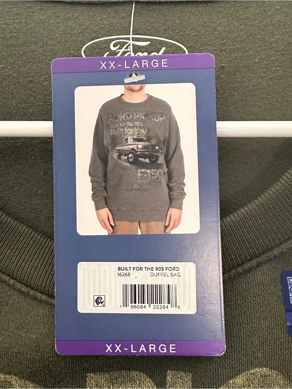 Ford Olive Green Crewneck with Orange Truck Graphic